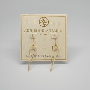 NWT Adrienne Vittadini Gold Triangle Earrings